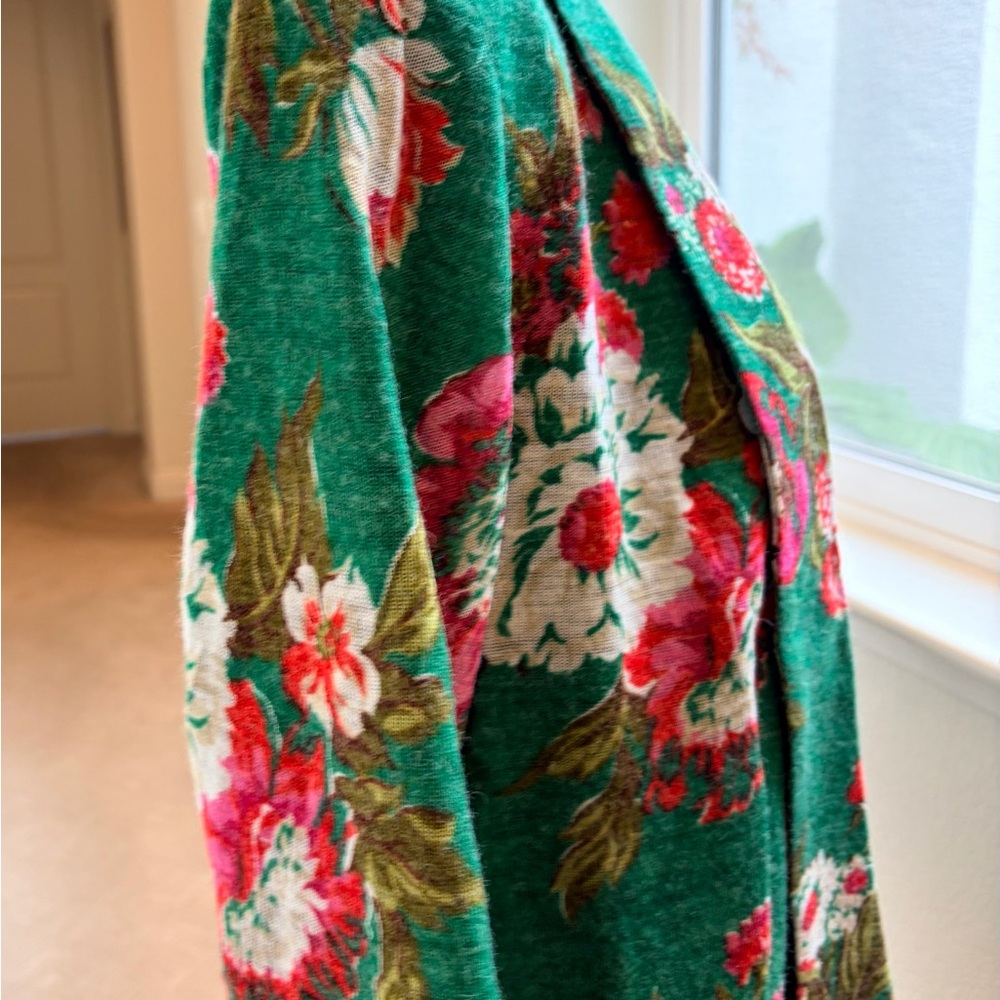 Alberto Makali Green Floral Open-Front Knit Cardigan - Picture 5 of 8